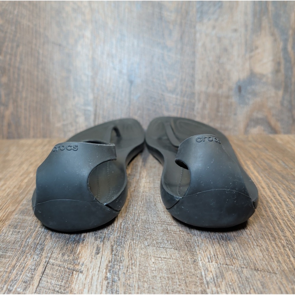 Crocs Sexi Flip Flop Sandals Womens Size 9 Black Serena T-Strap Thong Slip On - Picture 7 of 13